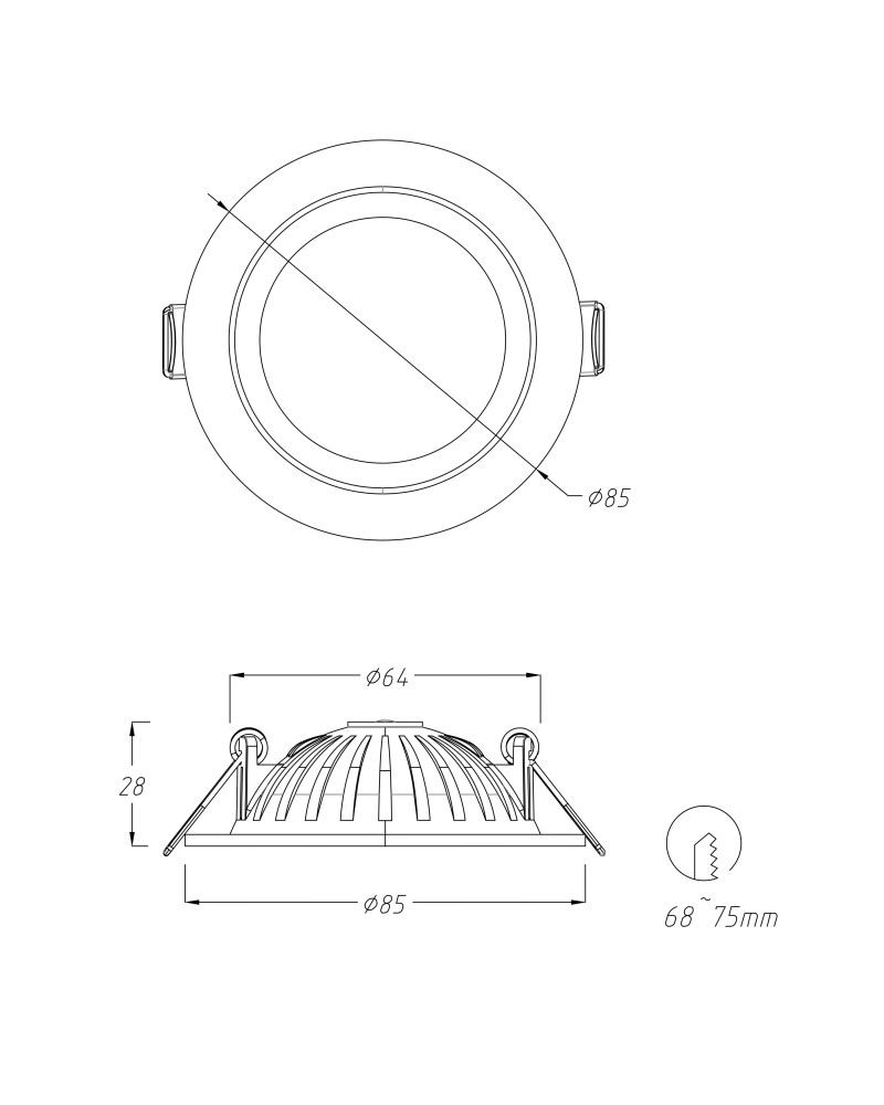 Recessesd Shape RECESSED LED LUMINAIRE SWIWEL 3000K IP65 WHITE LIGHT PLAN 1506W